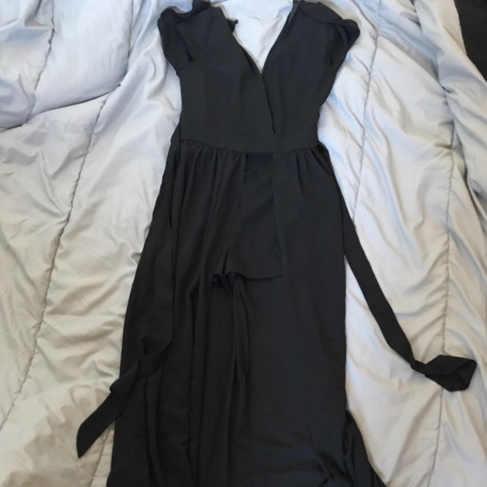 Black high low romper